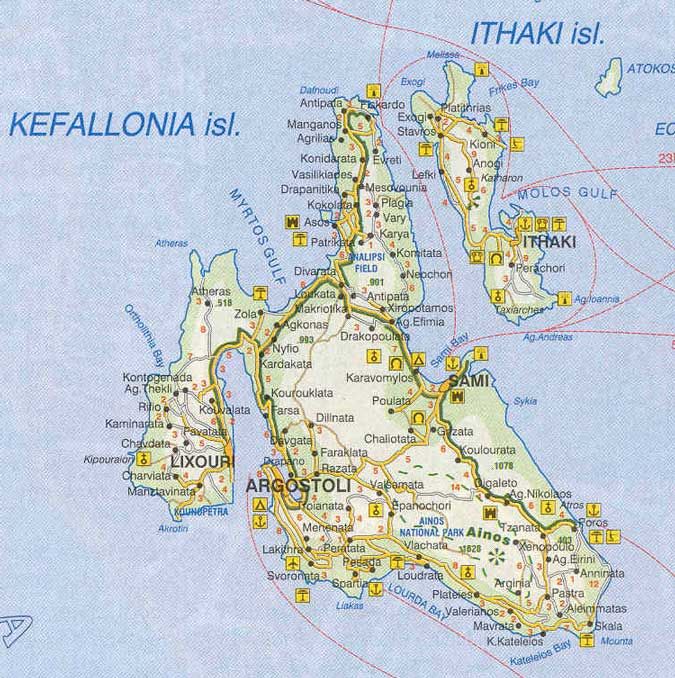 Kefalonia Karta Map of Kefalonia, kefallonia Travel Carte grece et Voyage