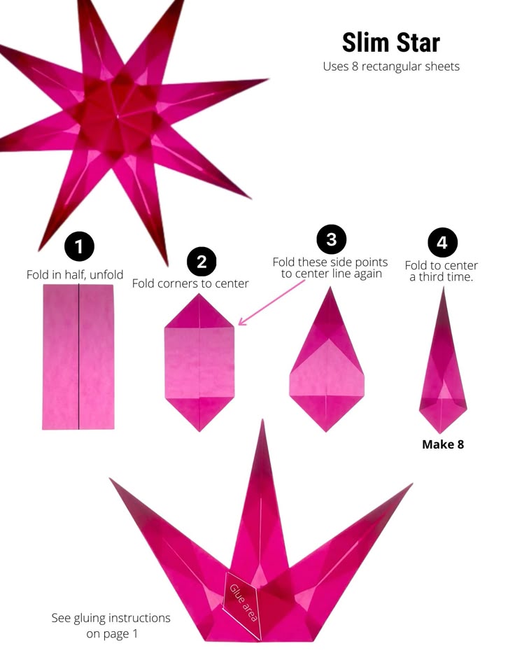 Waldorf star slim Basteln weihnachten sterne papier, Sterne basteln