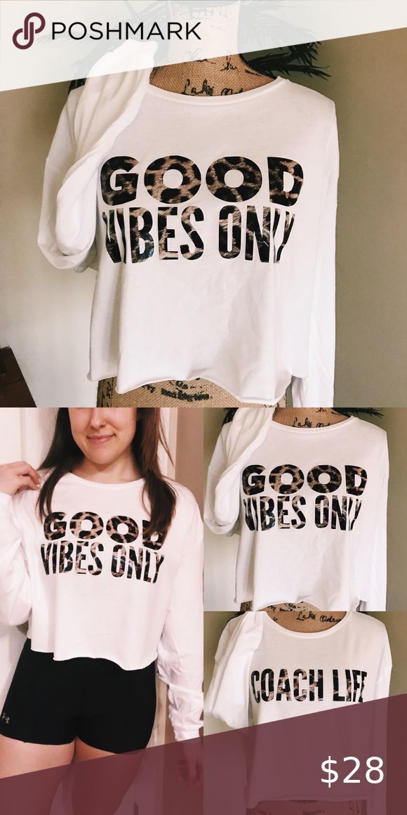 Good Vibes Only Cropped Long Sleeve | Floral tee shirts, Boutique tops ...