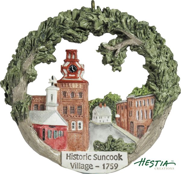 Historic Suncook Village in Suncook, New Hampshire sculpted ornament by