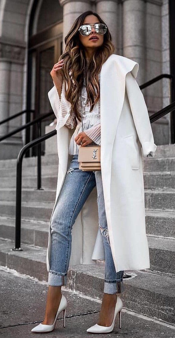 white coat #spring #outfits white coat #spring #outfits