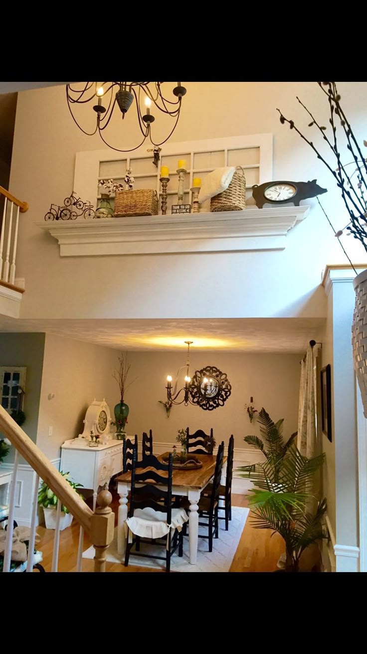 Repurposed door and mantle shelf placed on wall in two