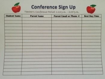meet the teacher sign in sheet