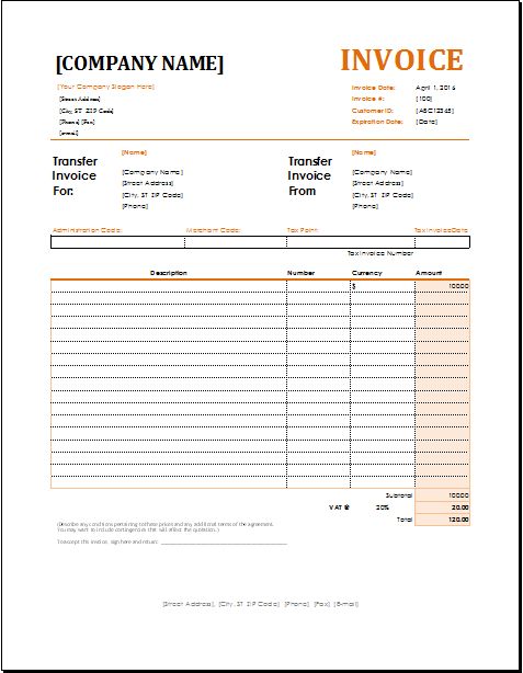 microsoft excel invoice