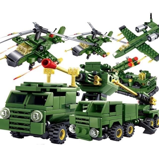 6pcs Military Soldiers Vehicles For Building Blocks Accessories Figures Toys