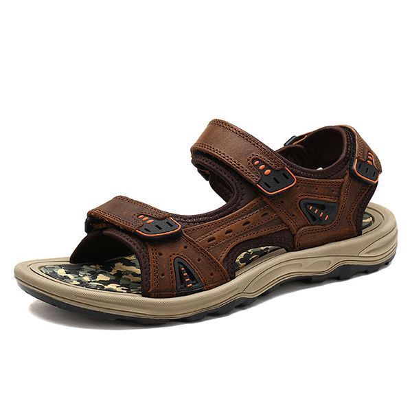 mann bequeme haken schleifen leder sandalen strand schuhe im fre marke ne mann bequeme haken schleifen led mens beach shoes beach shoes leather sandals