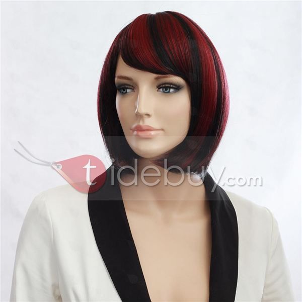 women11 inches bob short red hot wigs for young women japanese