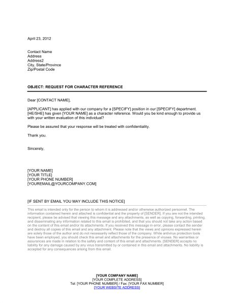 14 best character reference letter images on Pinterest Character