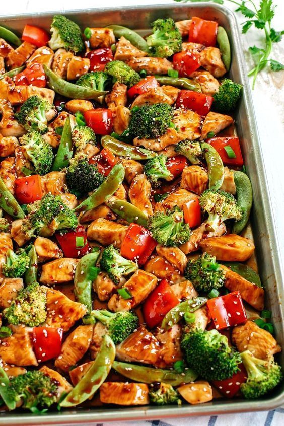 SesamHühnchen mit Gemüse und Gemüse #essen #gesundes #gesundesessen