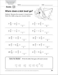 Free math worksheets on adding and subtracting fractions with like denominators