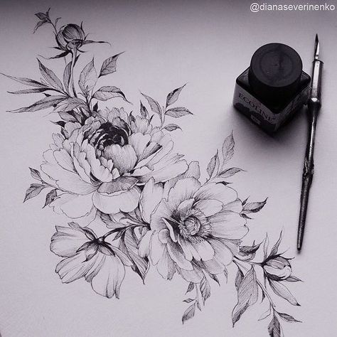Blumen Designs + 120 Designs – Tattoos Ideen #flowertattoos