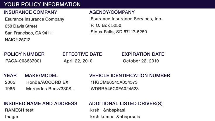 Image Score For Progressive Car Insurance Card Template