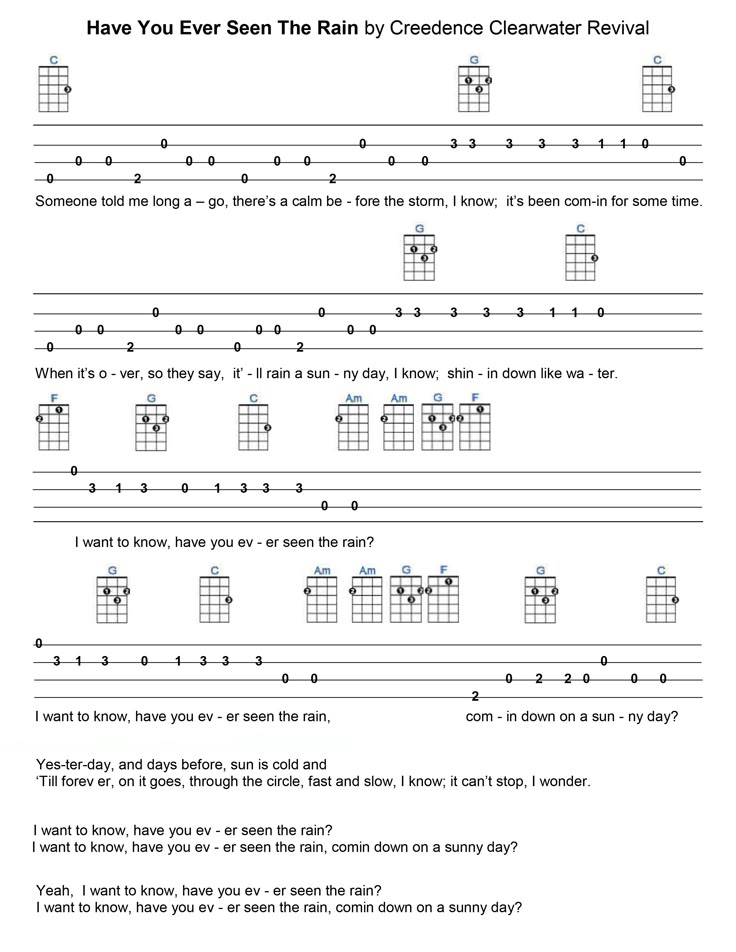 132 Best Song Images On Pinterest Music Ukulele Chords And Songs Have You Ever Seen The Rain