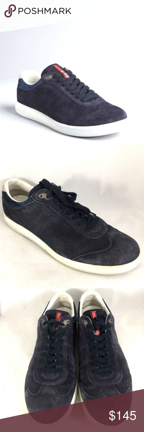prada blue suede sneakers