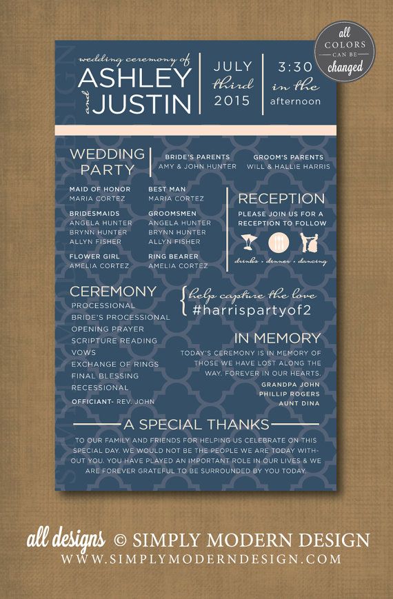 The 25 Best Reception Order Of Events Ideas On Pinterest Wedding Program Printable Ceremony Reception Order Of Events Www Simplymoderndesign