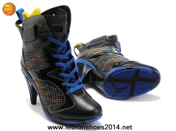Cheap Women Air Jordan 6 VI High Heels Black Blue