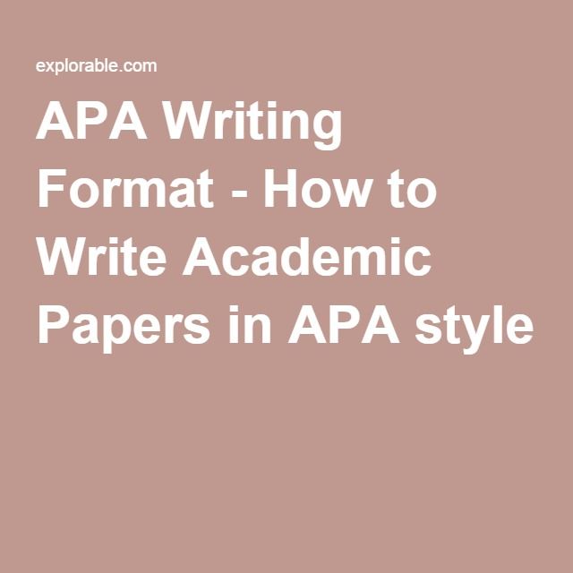 Apa guide to writing research papers