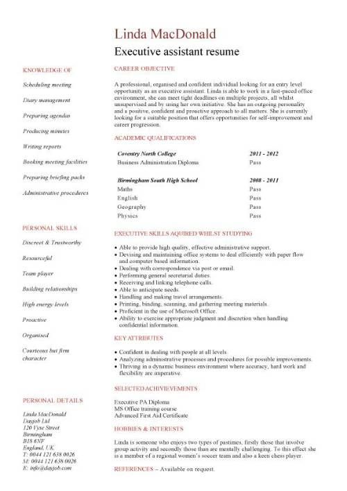 sample resume for high school student