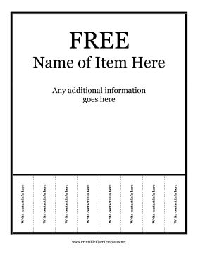 a printable flyer for advertising anything that is being offered for