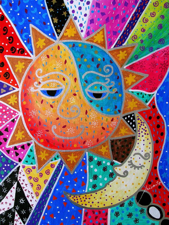 Asian sun moon art