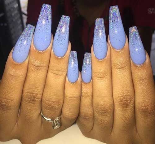 Stilvolle lange Sarg-Form-Nagel-Künste #coffinnails #designs #ballerina #baller…