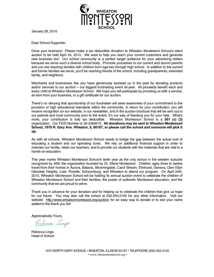 fundraising letter sample