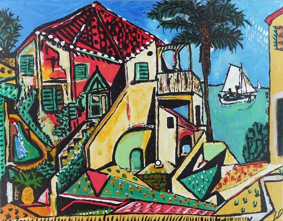 Pablo Picasso Mediterranean Landscape High Quality Etsy Pablo Picasso Art Picasso Paintings Picasso Art