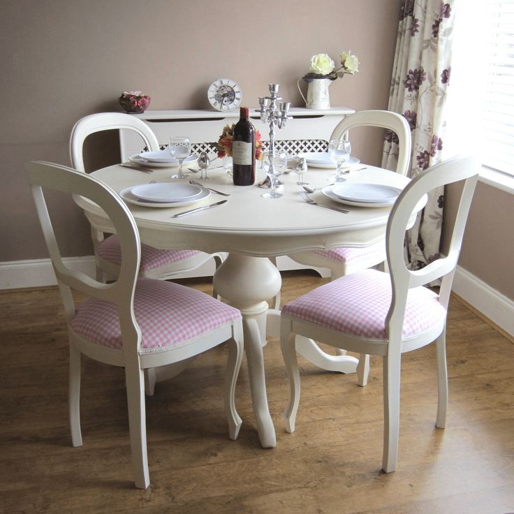 Round Dining Table Farmhouse Shabby Chic For Small Kitchen Room Shabby Chic Kitchen Table, Shabby Chic Round Dining Table And Chairs