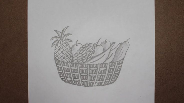 How to draw a Fruit Basket with pencil step by step | Easy way to ...