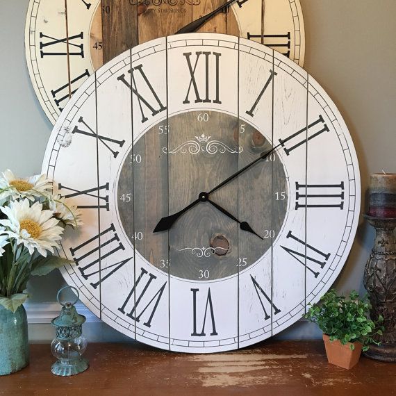 28 Inch Farmhouse Clock Rustic Wall Large Orologi Da Parete Orologio A Fai Te Shabby Chic - Large Rustic Wall Clock White 28 Inch Farmhouse Clock Rustic Wall Large Orologi Da Parete Orologio A Fai Te Shabby Chic - Large Rustic Wall Clock White