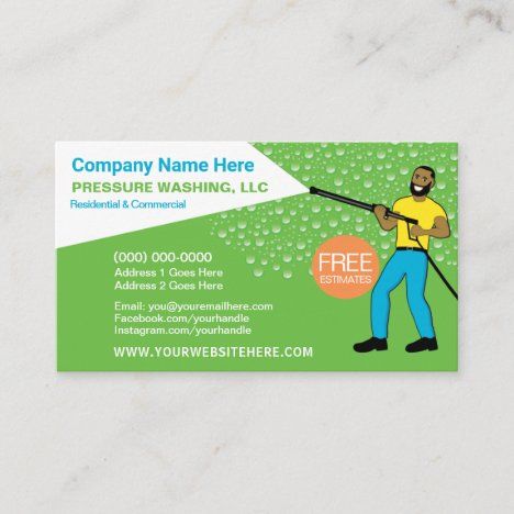 pressure washing cleaning template business card zazzlecom in 2020