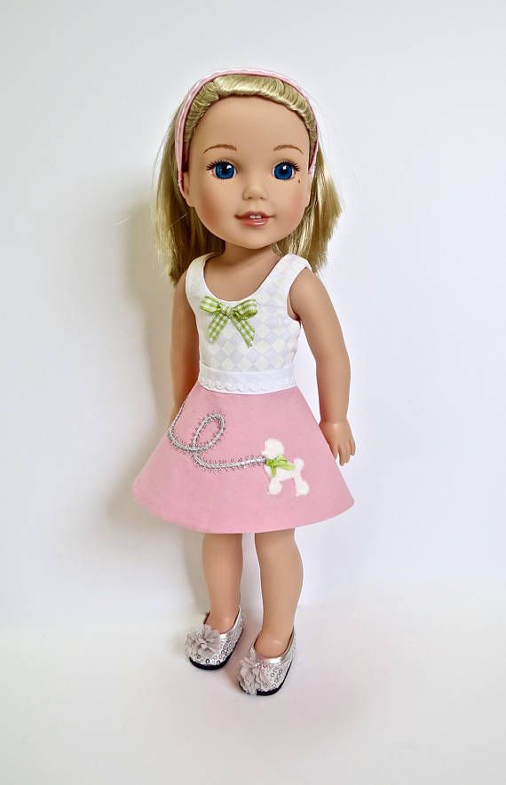 Doll Clothes 14.5/" Skirt Tutu Pink Top Shoes Fits 14.5/" AG Wellie Wishers Dolls