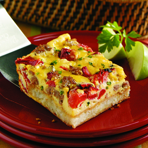 Overnight egg bake recipe with hash browns Directions. In a large bowl, combine the hash browns, bacon, 1/2 cup cheese and salt. Spoon into a greased 13x9-in. baking dish. In another large bowl, beat eggs and milk until blended; pour over hash .