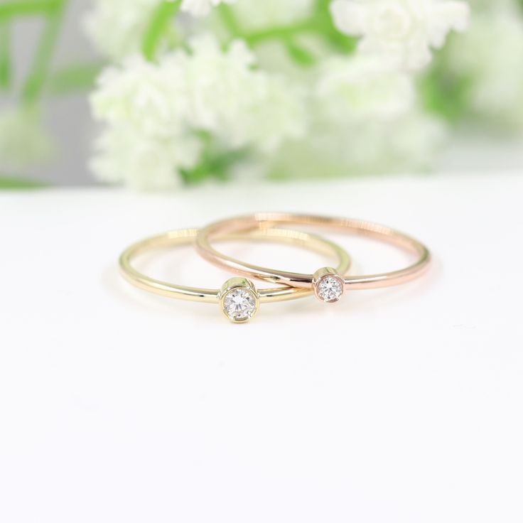 Details about / Round Natural Diamond Unique Dainty Stackable Wedding Band 14kt Real White Gold