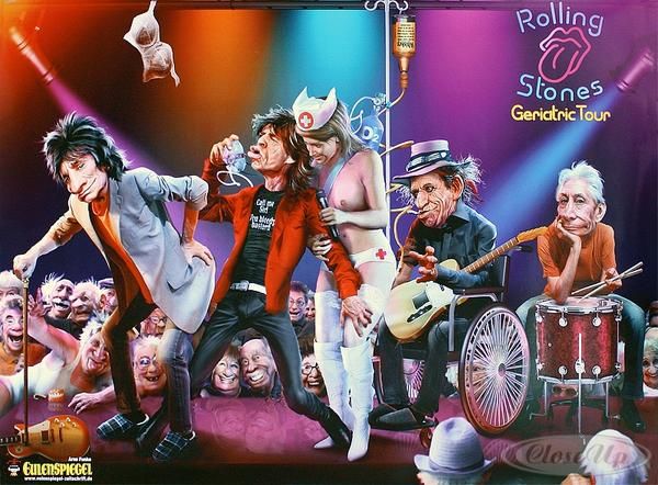 Rolling Stones Tour The Rolling Stones Geriatric Tour Rolling Stones Satirische Illustrationen Karikaturen