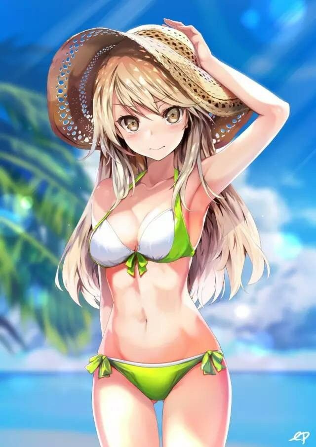 Sexy anime girl in bikini