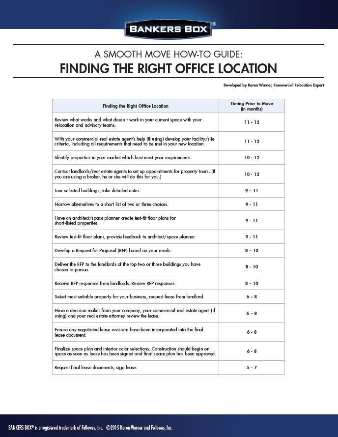 office moving checklist template