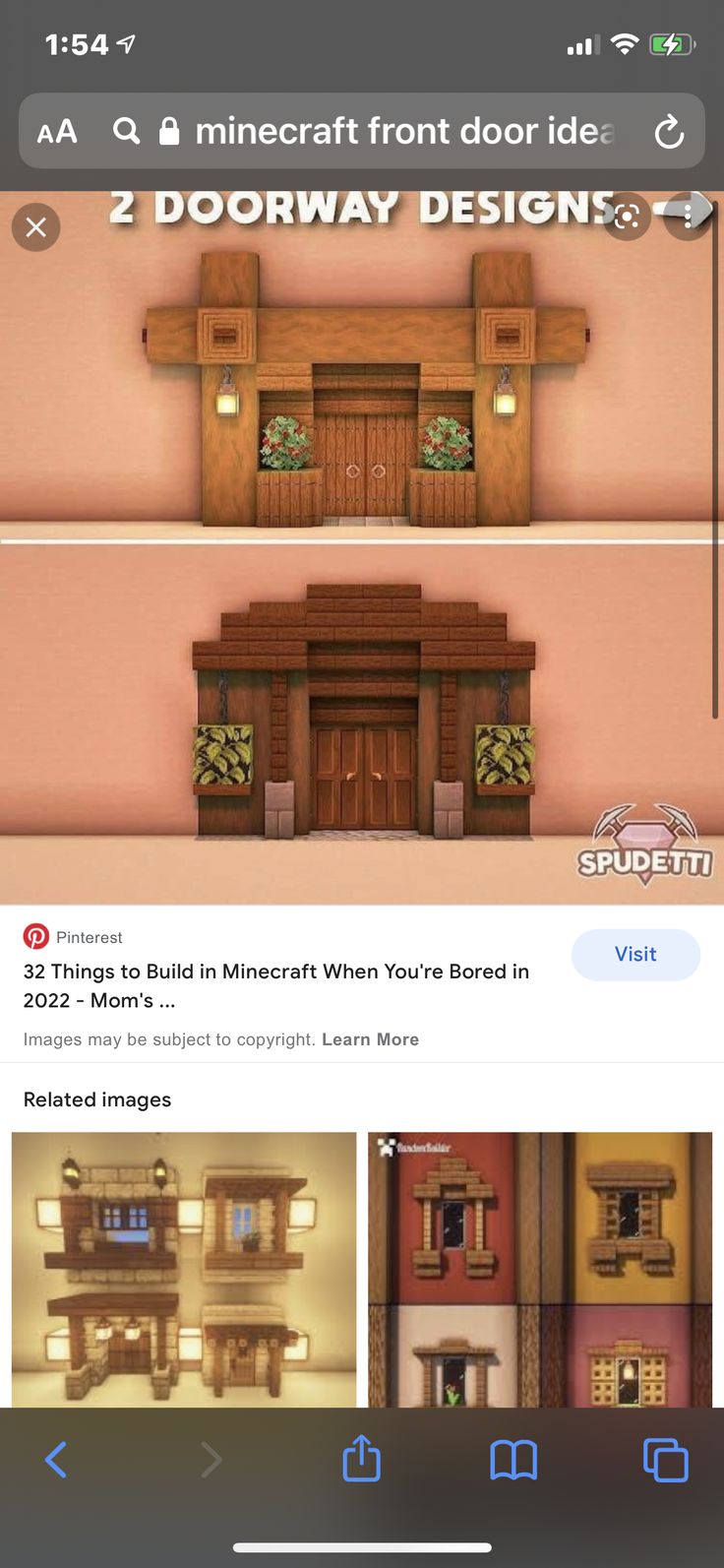 Pin By Aubrey Jurumbo On Minecraft Minecraft Front Door Ideas Minecraft Doorway Ideas Minecraft