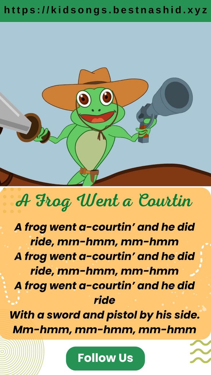 Froggy Went A Courtin Tom And Jerry Lyrics A Frog Went a Courtin - Animal Songs | Songs, Frog, Mario characters