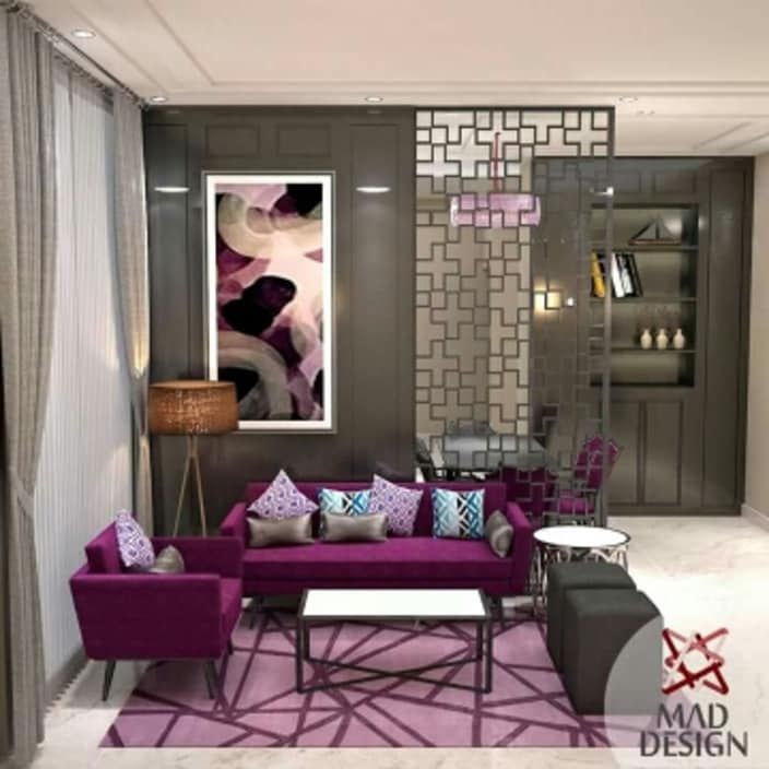 purple vibes to the modern living room. #home #homedecor