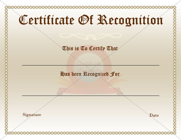 certificates of recognition