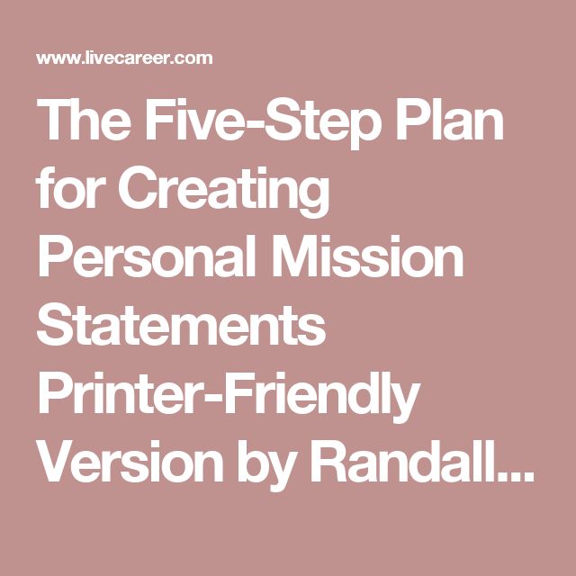 create personal mission statement