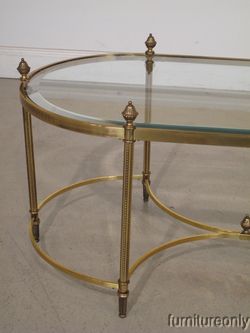 f5148 labarge brass and glass oval cocktail coffee table f5148 labarge brass and glass oval cocktail coffee table