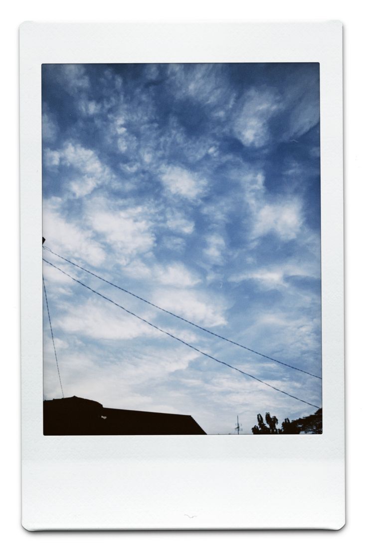 Love Sky Polaroid Fotografi Alam Estetika Langit Latar Belakang