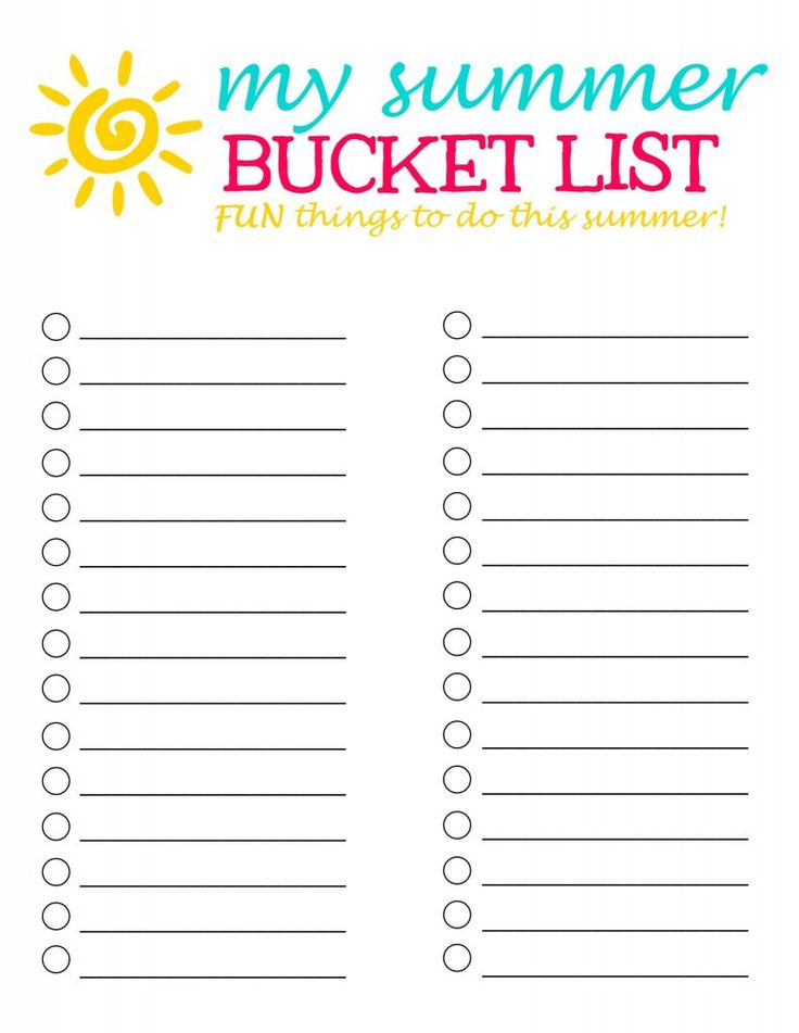 This is a photo of Astounding Summer Bucket List Printable It is a graphic of Astounding Summer Bucket List Printable