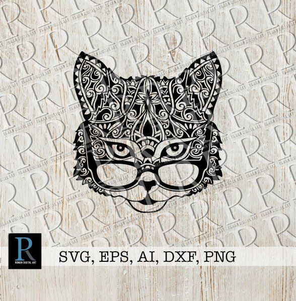 Download Zentangle Cat Witch Svg File Zentangle Cat Cut File Mandala Halloween Svg File Clip Art Art Collectibles