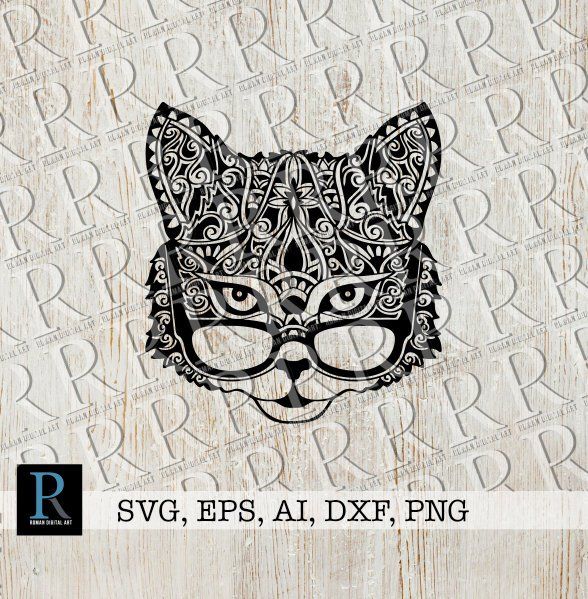 Download Clip Art Mandala Halloween Svg File Zentangle Cat Cut File Zentangle Cat Witch Svg File Art Collectibles