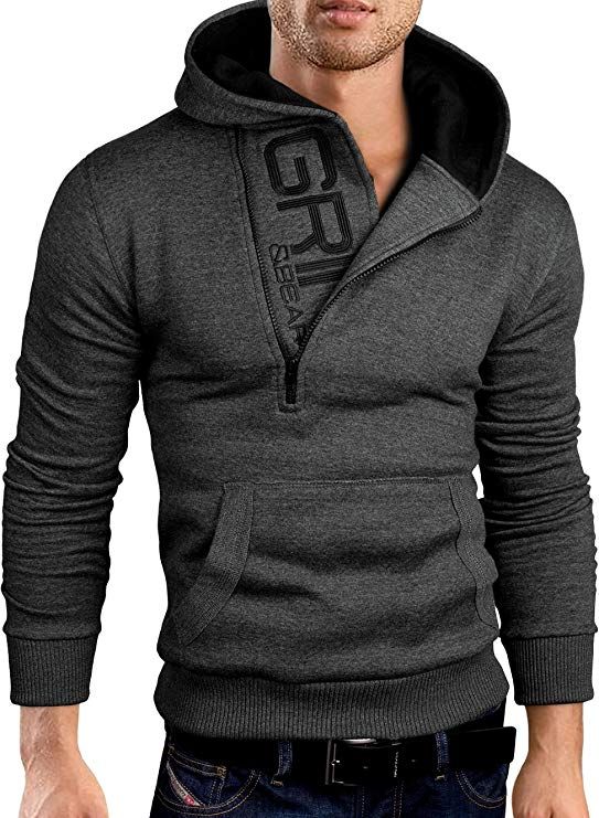 Grin&Bear Herren Crew Neck Kapuzenpullover Kapuzenjacke Hoodie mit Design Rubber Zip GEC541 Grin&Bear Herren Crew Neck Kapuzenpullover Kapuzenjacke Hoodie mit Design Rubber Zip GEC541