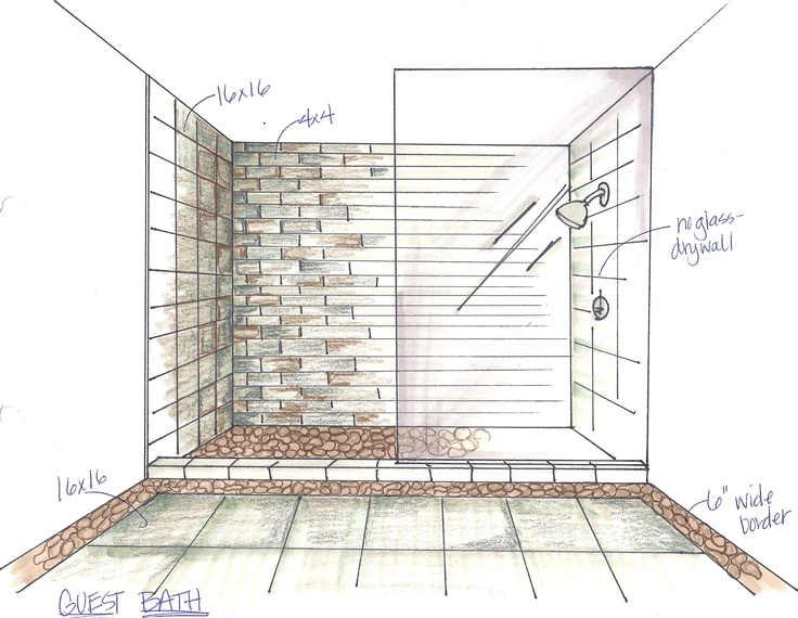 Shower Tile Drawing Shower Tile Drawing