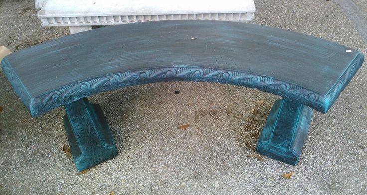 Painted Curved Bench Curved bench, Planter bench, Concrete bench